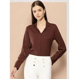 her by invictus Solid Cuban Collar Formal Top-picture-10