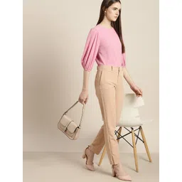 her by invictus Solid Textured Puff Sleeves Top-picture-29