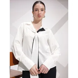 her by invictus Solid Tie-Up Neck Top-picture-34