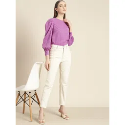 her by invictus Striped Puff Sleeves Top-picture-18