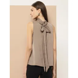 her by invictus Tie-Up Detail High-Neck Satin Top-picture-35