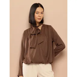 her by invictus Tie-Up Neck Flared Sleeve Top-picture-10