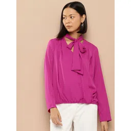 her by invictus Tie-Up Neck Flared Sleeve Top image 1