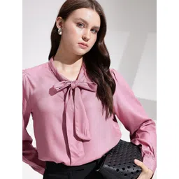 her by invictus Tie-Up Neck Puff Sleeve Top-picture-22