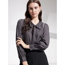 her by invictus Tie-Up Neck Puff Sleeve Top-picture-28