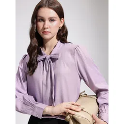 her by invictus Tie-Up Neck Puff Sleeve Top-picture-26