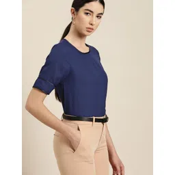her by invictus Women Navy Blue Solid Top-picture-39