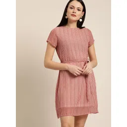 her by invictus Women Red Checked Sheath Dress-picture-29