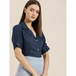 her by invictus Women Regular Fit Solid Casual Shirt-picture-10