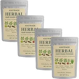 Herbal Hair Cleanser Powder, 340g, Natural Soapnut Shikakai Amla Blend, Paraben and Sulphate Free, for All Hair Types (Pack of 4)-picture-43