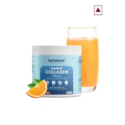 Herbal max Marine Collagen Powder - 120 g - Orange Flavor-image-13