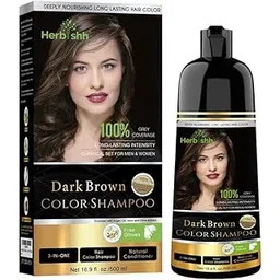 Herbishh Hair Color Shampoo Dark Brown (500ml) with 1 Pair of Gloves | Hair & Beard Dye for Men & Women | 3-in-1 Permanent Dye with 100% Grey Coverage Upto 3 Weeks | Long Lasting Salon Like Hair-picture-35