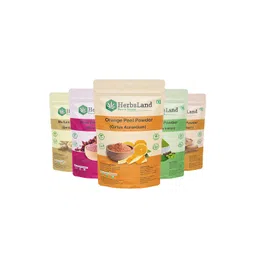 HerbsLand Set Of 5 Sandalwood, Neem, Orange, Rose & Multani Face Pack - 75 g Each-picture-17