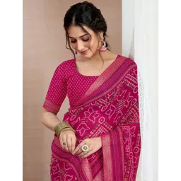 HERE&NOW Bandhani Poly Chiffon Saree-picture-19