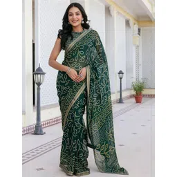 HERE&NOW Bandhani Printed Saree-picture-10