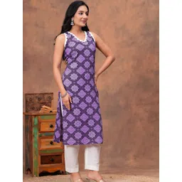 HERE&NOW Bandhani Printed V Neck Kurta image 3