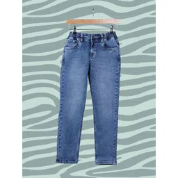 HERE&NOW Boys Straight Fit Mid Rise Clean Heavy Fade Stretchable Jeans-picture-28