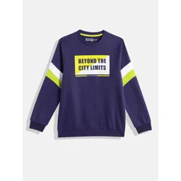HERE&NOW Boys Typography Printed Pure Cotton Sweatshirt-picture-36