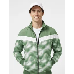 HERE&NOW Colourblocked Abstract Printed Bomber Jacket-picture-39