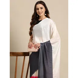 HERE&NOW Colourblocked Poly Georgette Ready to Wear Saree-picture-39