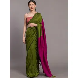 HERE&NOW Colourblocked Zari Pure Cotton Saree-picture-19