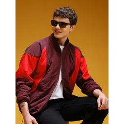 HERE&NOW Drop-Shoulder Colourblocked Padded Jacket-picture-28