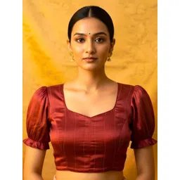 HERE&NOW Embellished Alterable Organza Saree Blouse with Elegant Design-picture-20