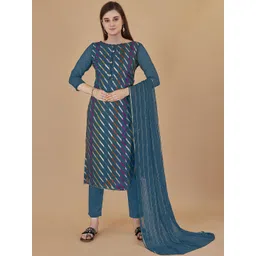 HERE&NOW Embellished Organza Unstitched Dress Material-picture-26