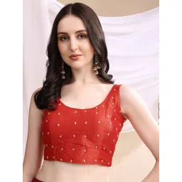 HERE&NOW Embellished Round Neck Saree Blouse-picture-31