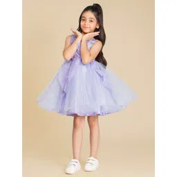 HERE&NOW Embellished Ruffled Net Midi Dress image 1