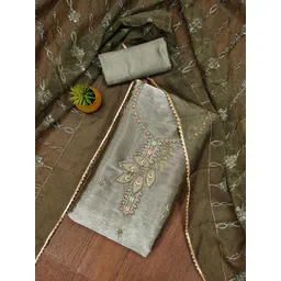 HERE&NOW Embellished Unstitched Dress Material-picture-23