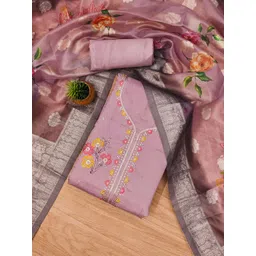 HERE&NOW Embellished Unstitched Dress Material-picture-21