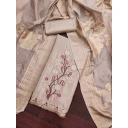 HERE&NOW Embellished Unstitched Dress Material-picture-27