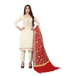 HERE&NOW Embellished Unstitched Dress Material-picture-31