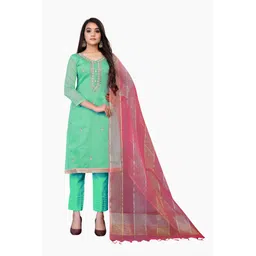 HERE&NOW Embellished Unstitched Dress Material-picture-32