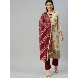 HERE&NOW Embellished Unstitched Dress Material-picture-23