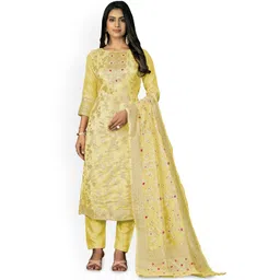 HERE&NOW Embellished Unstitched Dress Material-picture-36