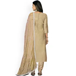 HERE&NOW Embellished Unstitched Dress Material image 3