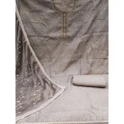 HERE&NOW Embellished Unstitched Dress Material image 4