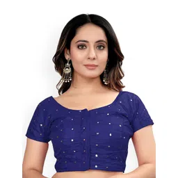 HERE&NOW Embroidered Mirror work Padded Saree Blouse-picture-21