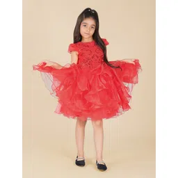 HERE&NOW Embroidered Satin Midi Dress-picture-50