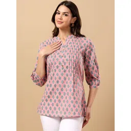 HERE&NOW Ethnic Motifs Printed Pure Cotton Kurti-picture-18