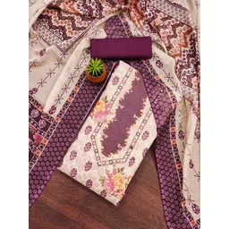 HERE&NOW Floral Beads and Stones Embellished Organza Unstitched Dress Material-image-14