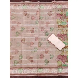 HERE&NOW Floral Embellished Beads Ands Stones Organza Unstitched Dress Material-image-39