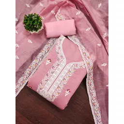 HERE&NOW Floral Embellished Unstitched Dress Material-picture-33