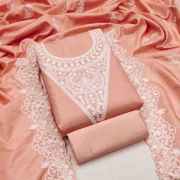 HERE&NOW Floral Embellished Unstitched Dress Material-picture-30