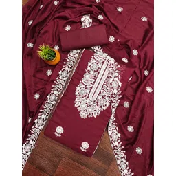 HERE&NOW Floral Embellished Unstitched Dress Material-picture-31