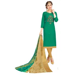 HERE&NOW Floral Embellished Unstitched Dress Material-picture-14