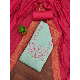 HERE&NOW Floral Embellished Unstitched Dress Material-picture-35