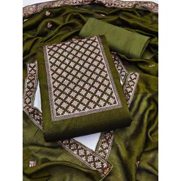 HERE&NOW Floral Embellished Unstitched Dress Material-picture-28